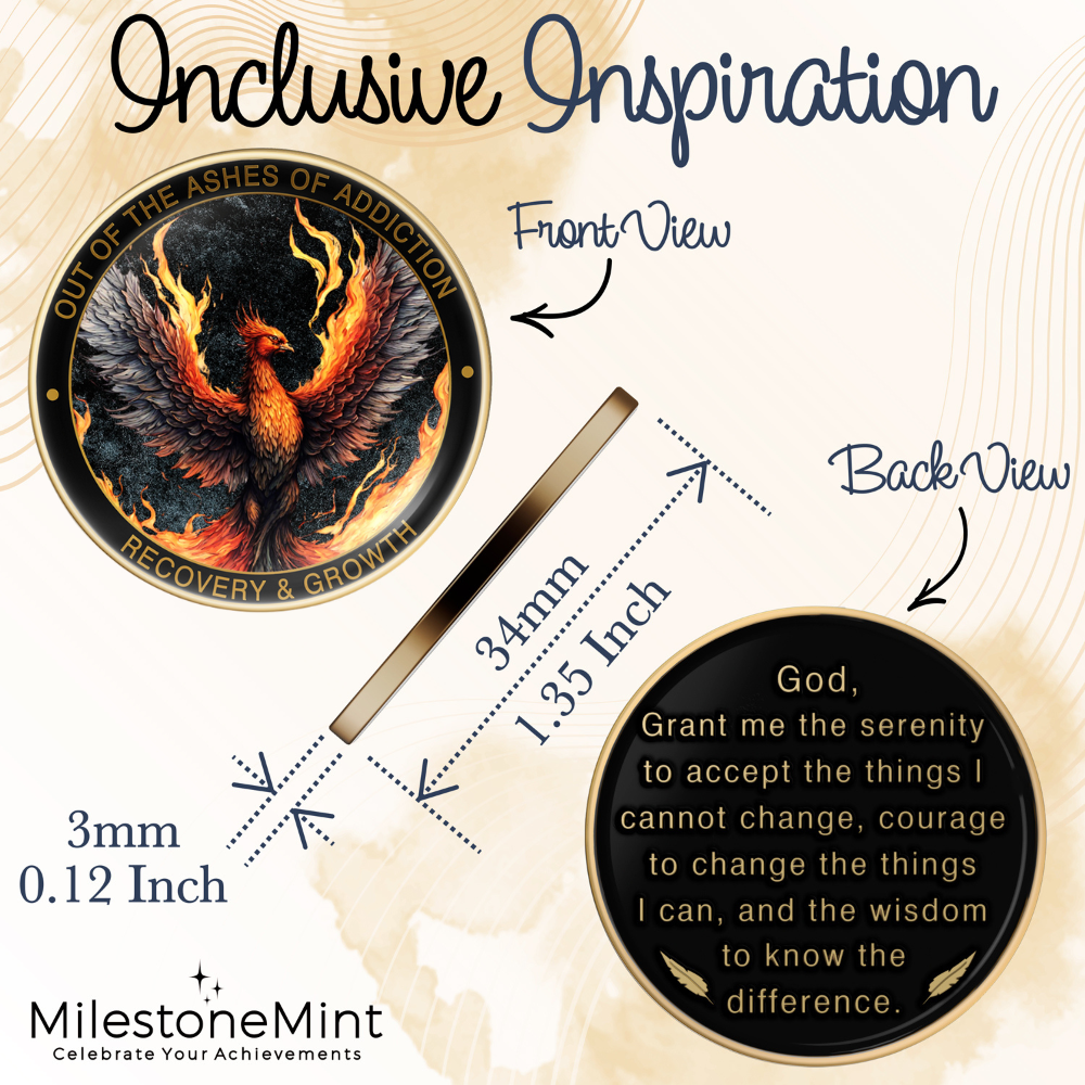 Phoenix Sobriety Affirmation Coin Gift Set