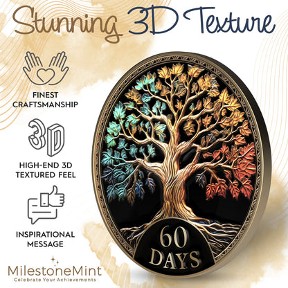 Tree of Life Affirmation Sobriety Coin Gift Set - Multicolor