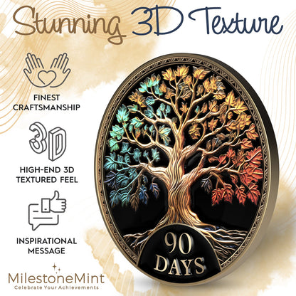 Tree of Life Affirmation Sobriety Coin Gift Set - Multicolor