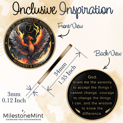Phoenix Sobriety Affirmation Coin Gift Set