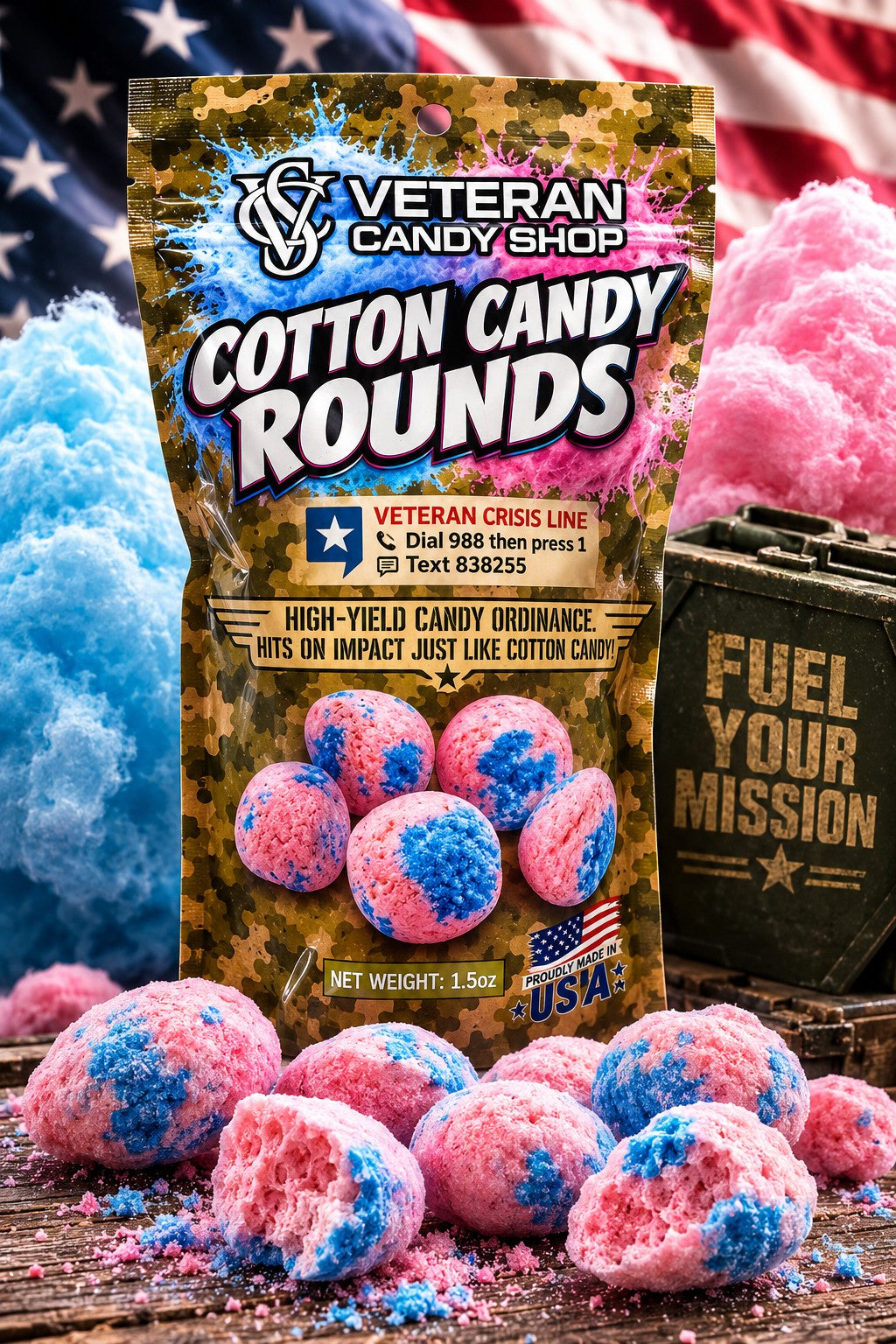 Freeze-Dried Cotton Candy Rounds